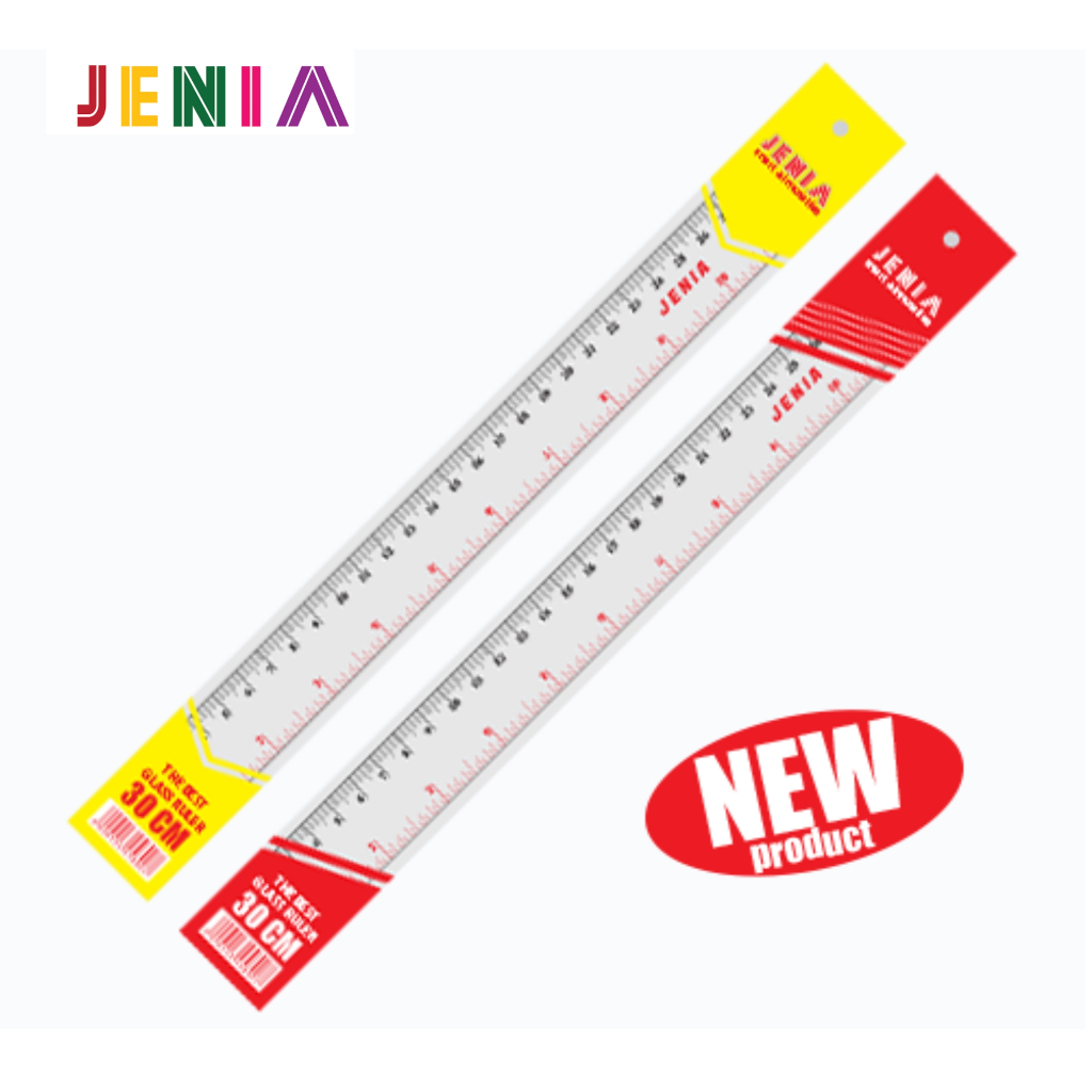 

Jual Penggaris Bening Transparant / Mistar / Ruler JENIA 30cm (Bahan Tebal) - Isi 12 Pcs