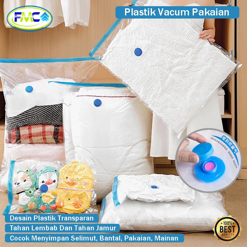 Kantong Vakum Pakaian Anti Air Transparan Perlu Pompa Alat Vacuum Baju Plastik Vacum Bag Compression