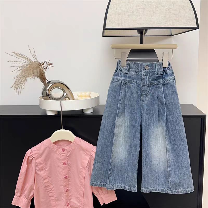 Celana Jeans Kulot Anak Cewek Celana Jeans Kulot Anak Perempuan Fashion Korea Style Usia 3-8 Tahun