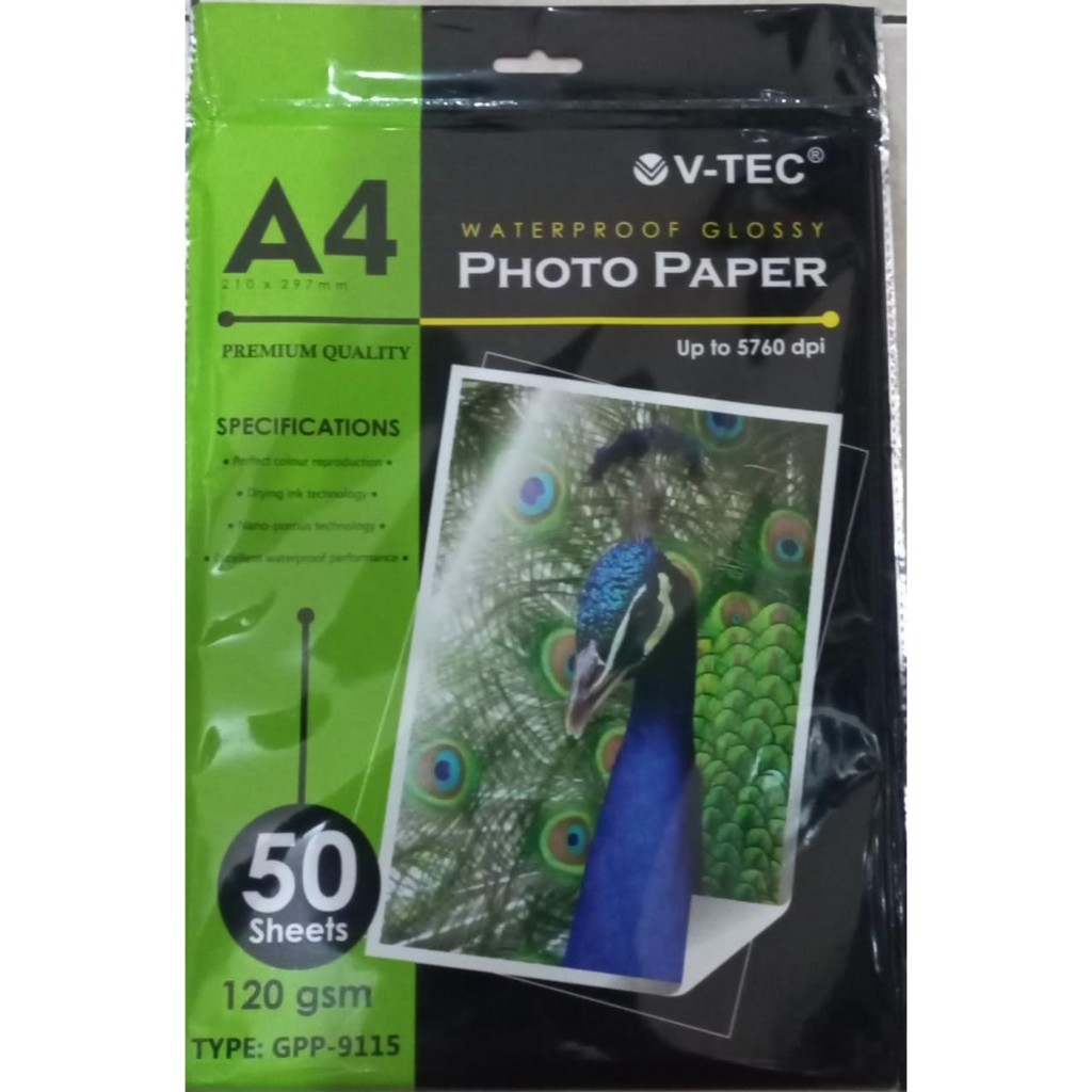 

V-TEC A4 GLOSSY PAPER 120 100S