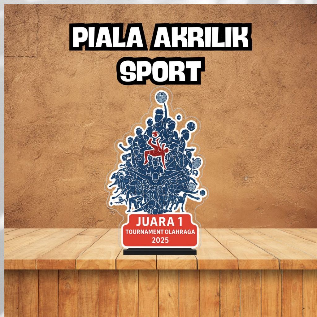 Trofi Tournament Olahraga Bahan Akrilik | Plakat Akrilik Lomba Olahraga Edisi Agustusan