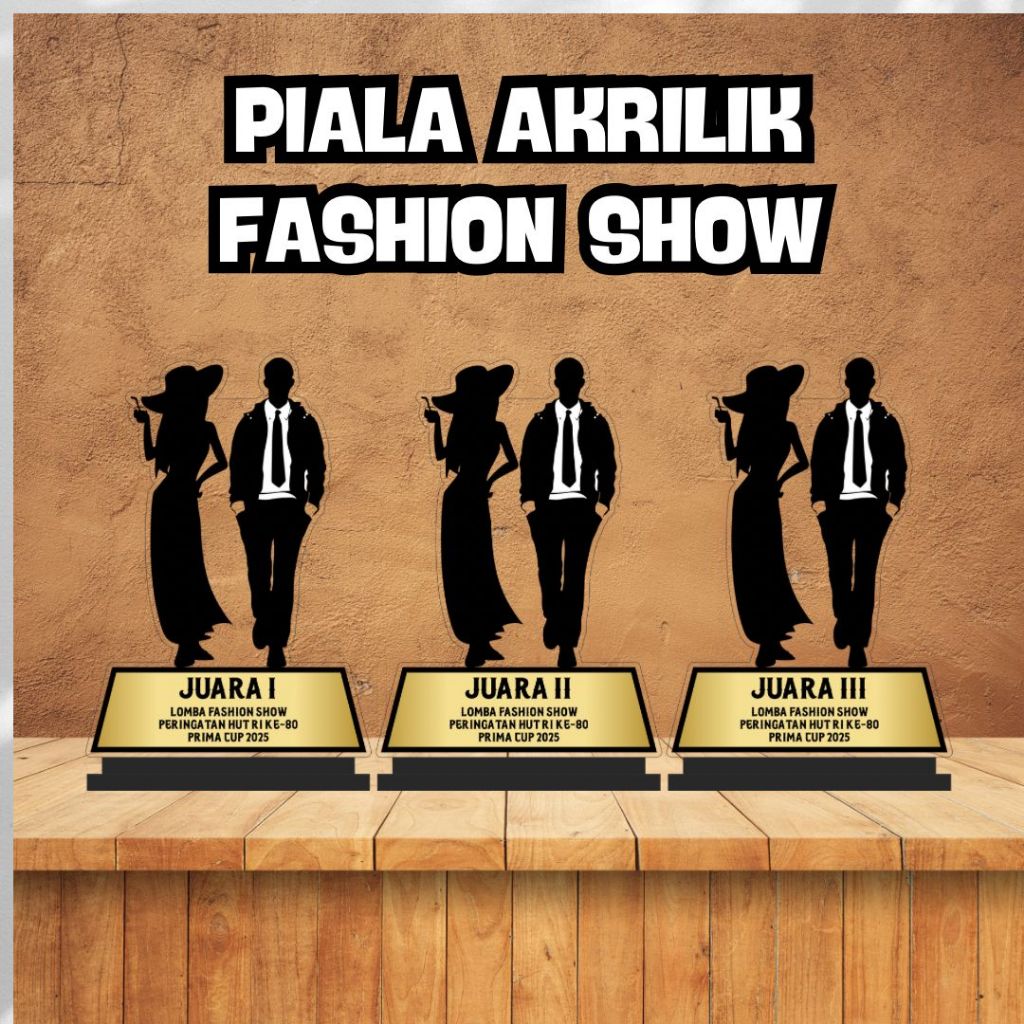 Plakat Lomba Fashion Show, Piala Akrilik Murah