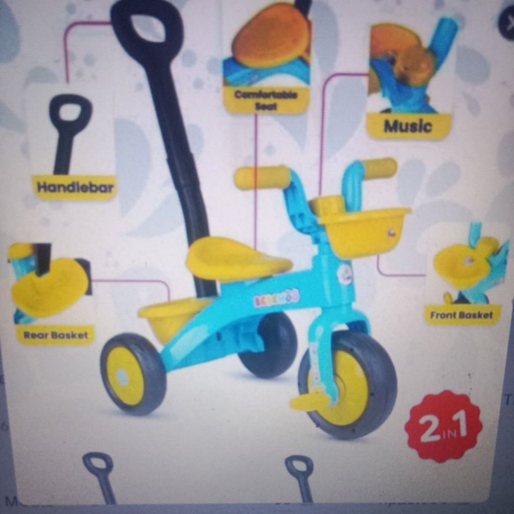 mainan sepeda anak DORONG LENGKAP