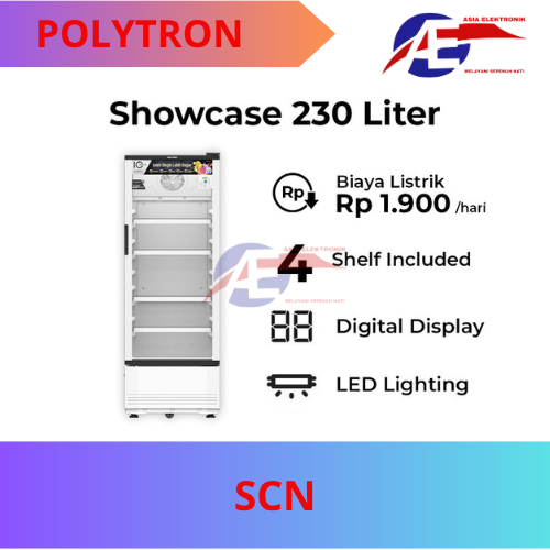 Showcase Polytron SCN 220 | Showcase 4 Rak | Showcase 1 Pintu | Showcase 230L