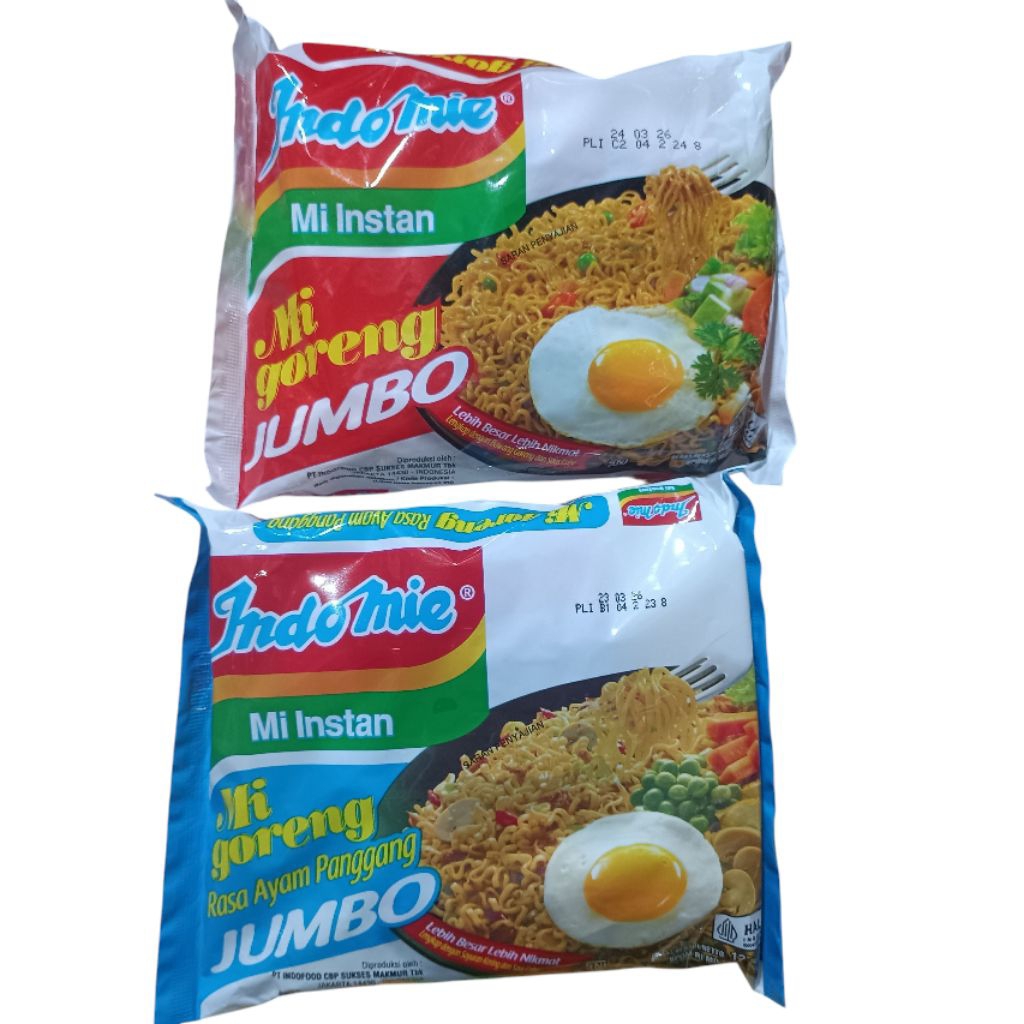 

Mie Indomie Goreng Jumbo Original dan Sapi Panggang Indomie Jumbo