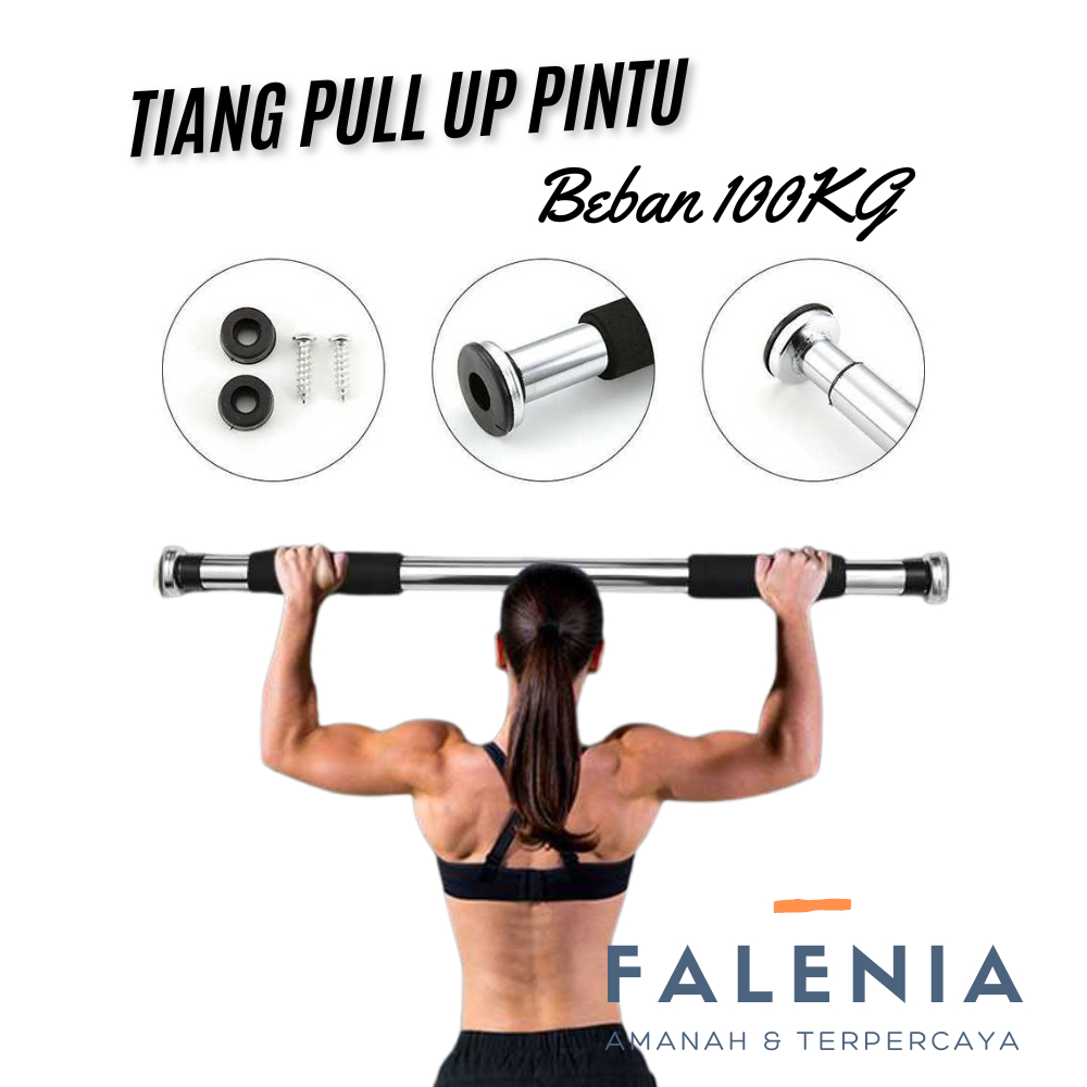 Alat Pull Up Di Rumah | Pullup Bar Pintu | Tiang Pull Up Bar Pintu 82-130 cm Beban 100Kg
