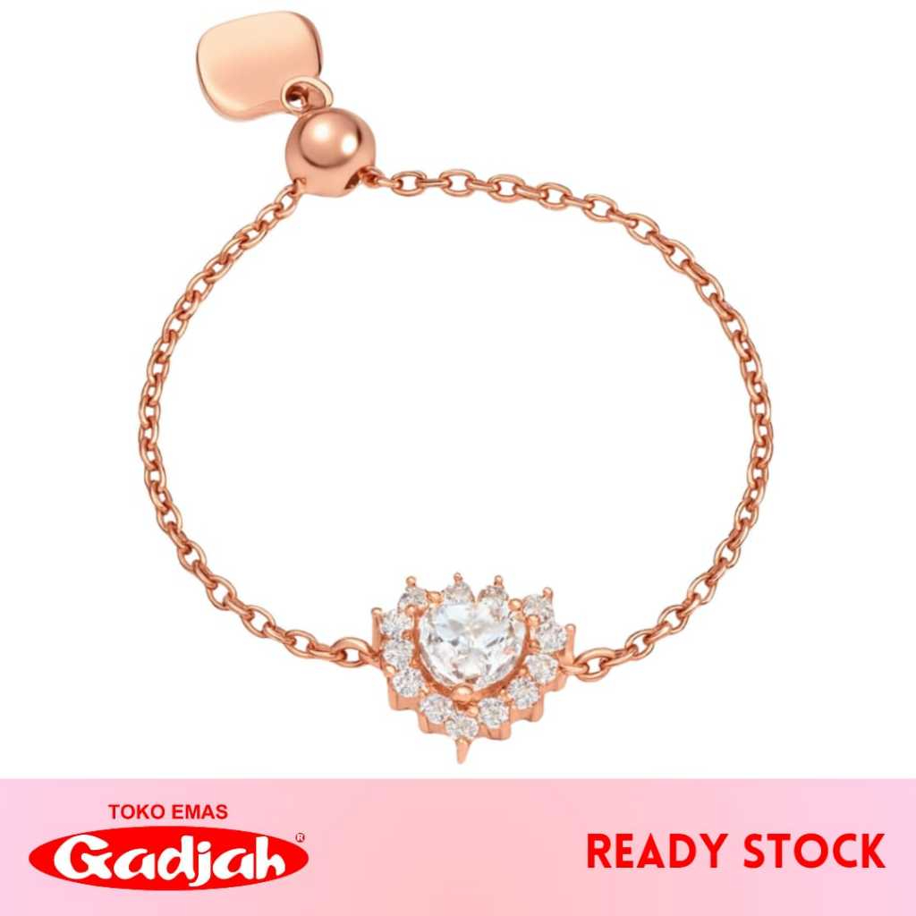 Cincin Emas Serut Solitaire Love Tabur- Toko Emas Gadjah