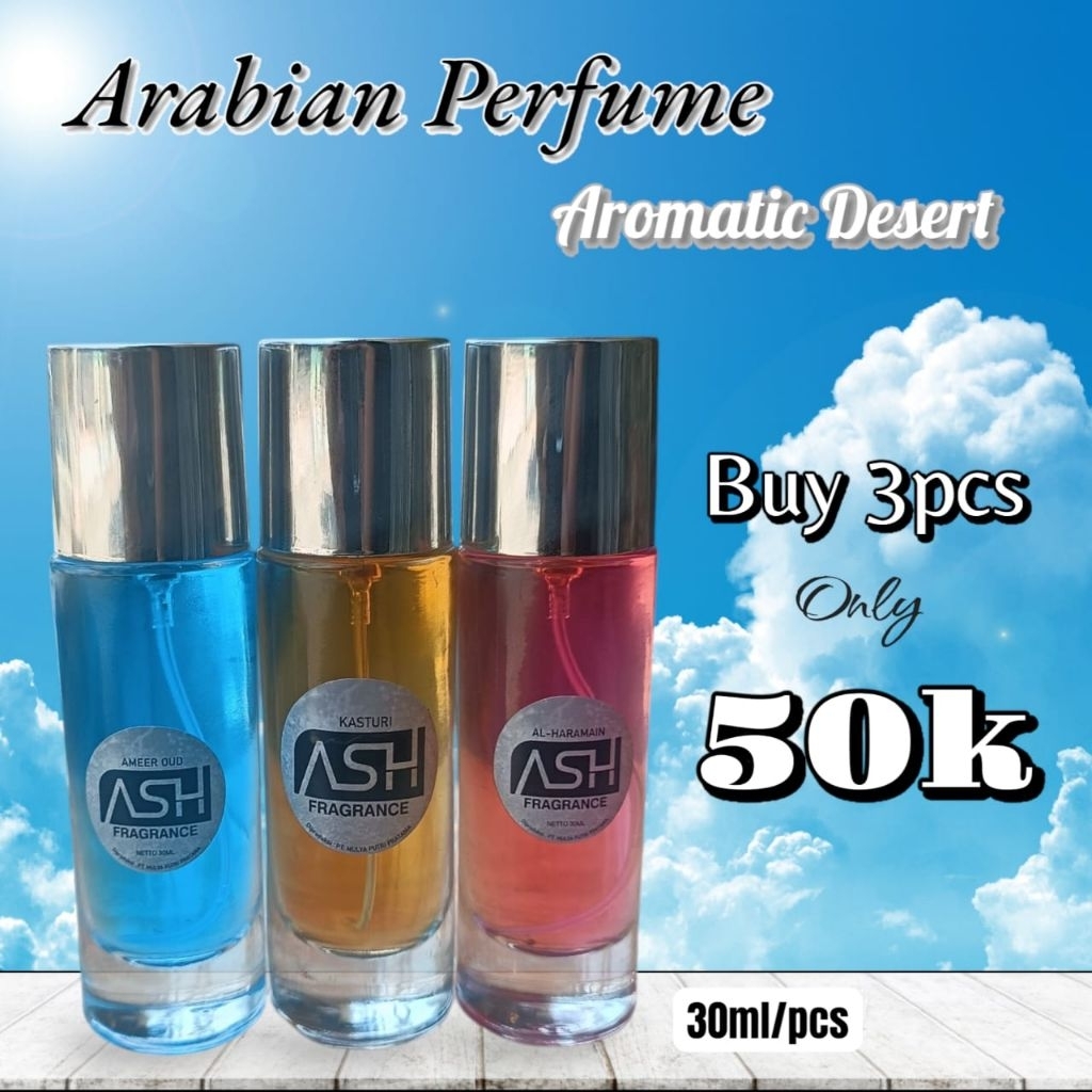 parfum khas timur tengah promo beli 3 cuma 50.000 harum tahan lama ASH fragrance