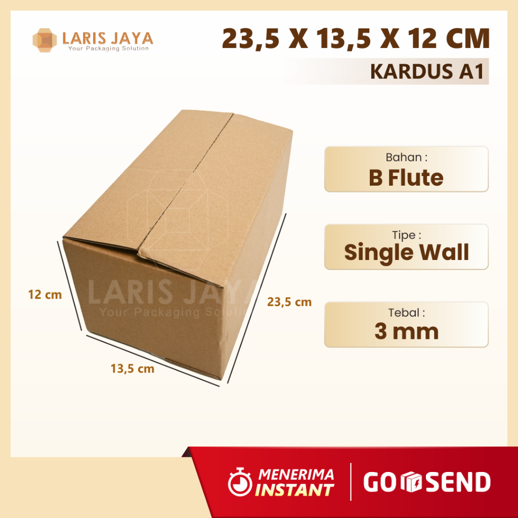 

23,5 X 13,5 X12 cm murah / KARTON KOTAK DUS PACKING ONLINE POLOS PACKAGING