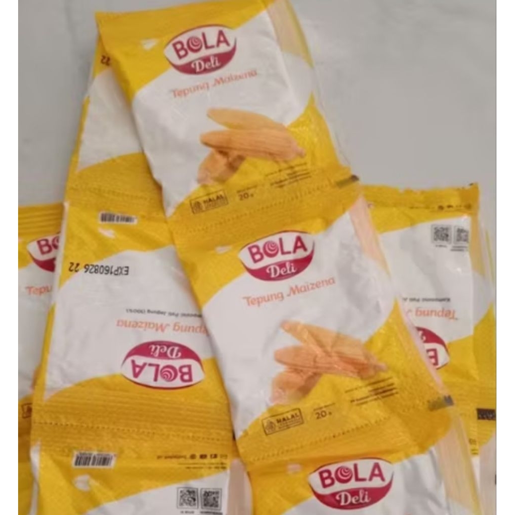 

Bola Deli Tepung Maizena 1 Renceng isi 10 Sachet 20gr Tepung Pati Jagung 100% Corn Starch Halal