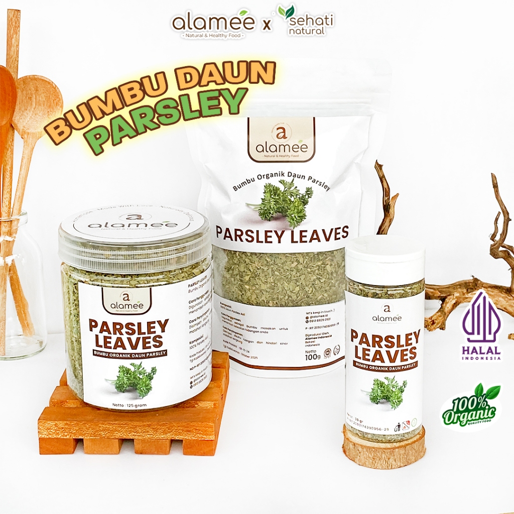 

ALAMEE Daun Parsley Dried Parsley Flakes Peterseli Leaver Rempah Rimpang Murni Bumbu Organik Alami