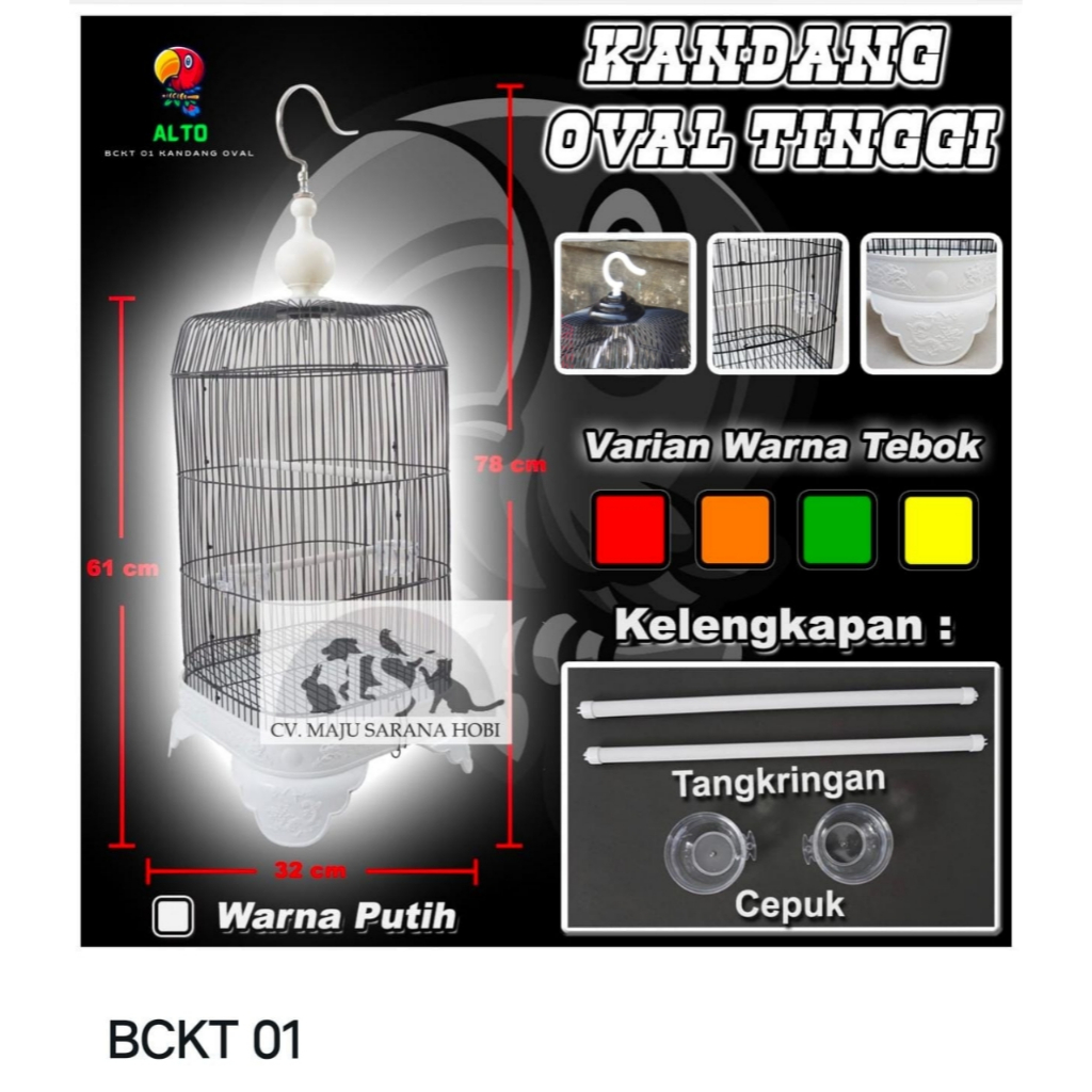 SANGKAR BESI PERSEGI KOTAK OVAL BOOM SANGKAR KANDANG BURUNG LOVEBIRD KENARI OVAL BOOM BESI TEBAL