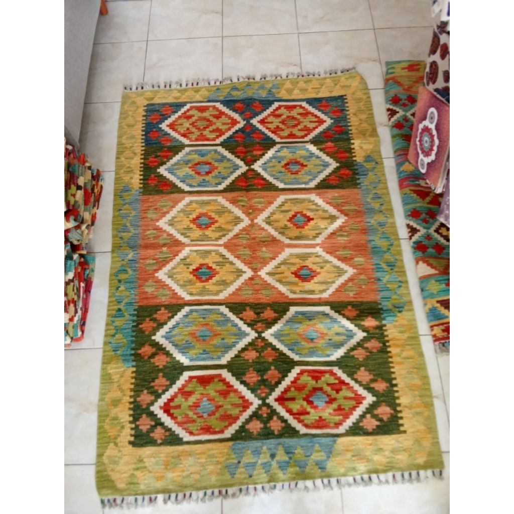 B38 KILIM TURKI 100% HANDMADE 177x121cm / KILIM KARPET TURKI ORI LIMITED