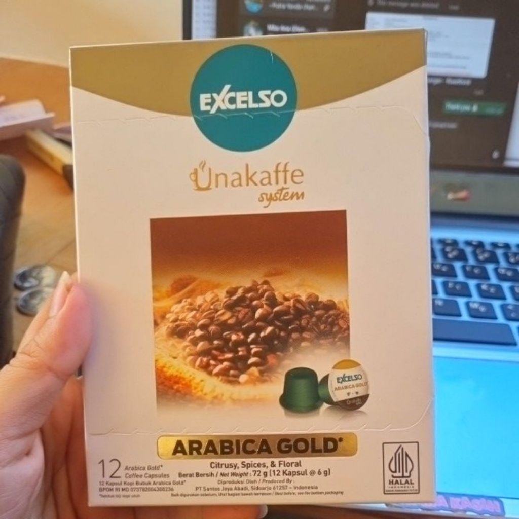 

Excelso Unakaffe Arabica Gold (jual rugi, karena salah beli)