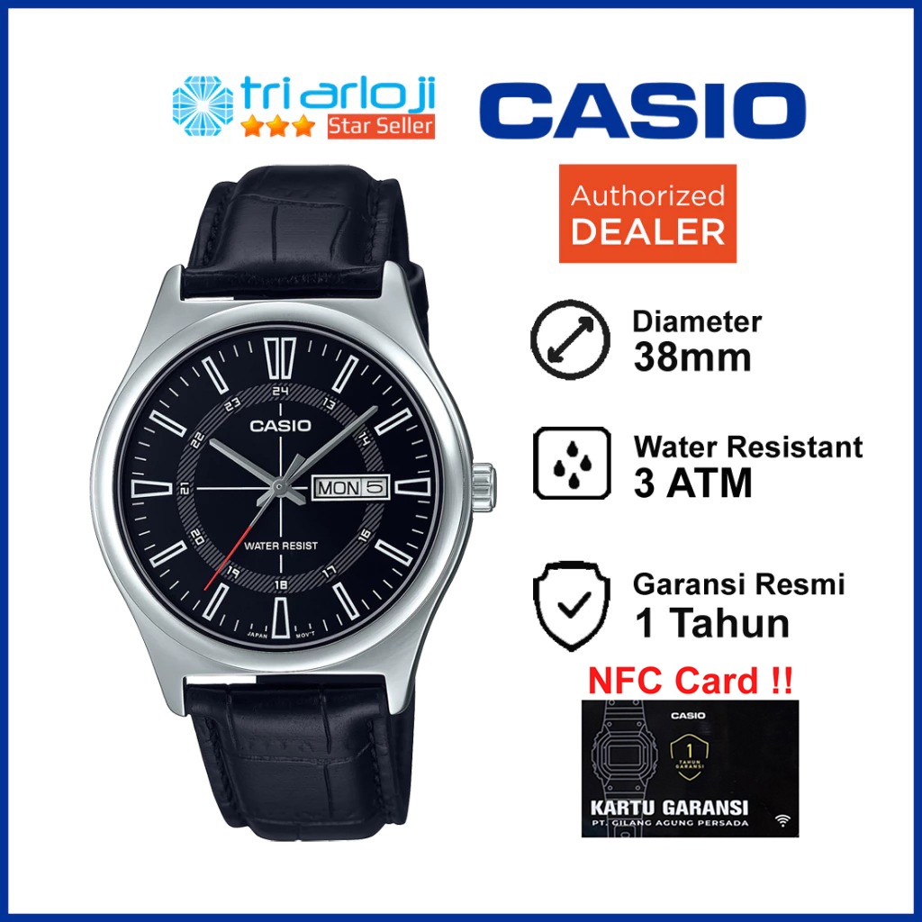 CASIO MTP-V006L-1CUDF Jam Tangan Pria Analog Tali Kulit - MTPV006L MTP-V006L-1C