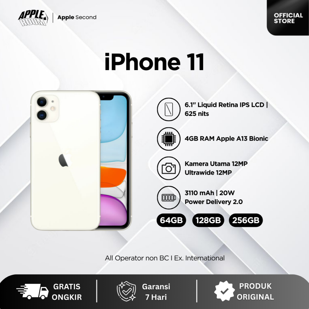 iPhone 11 64GB / 128GB / 256GB - Second Original | Garansi Toko 7 Hari