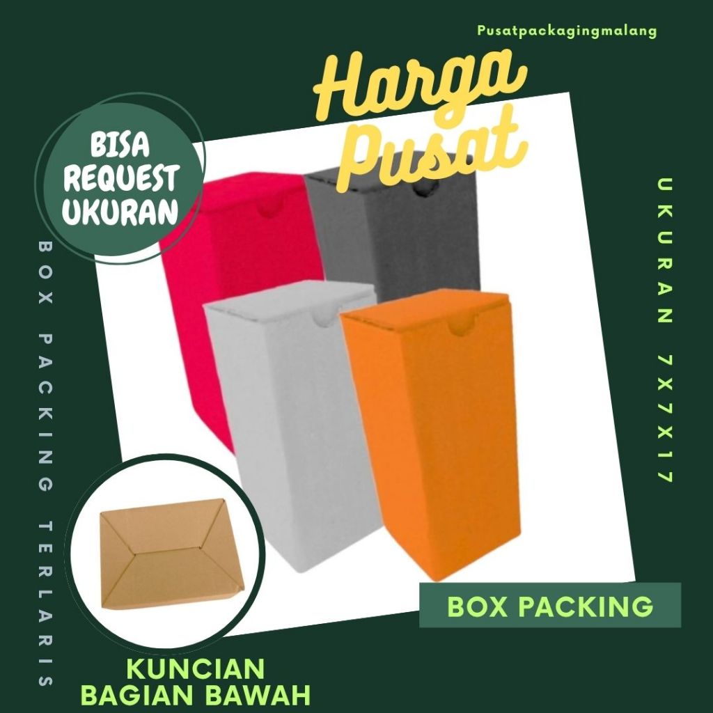 

Box 7x7x17 A0 / Kardus 7x7x17 A0 Packing Karton / Dus 7x7x17 A0 Kotak Botol Kemasan Pusat Packaging