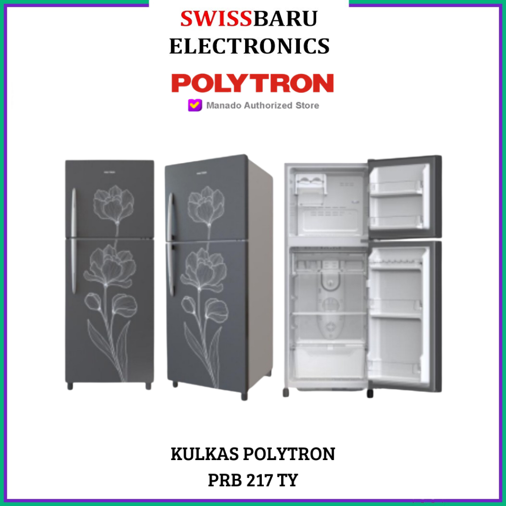 MANADO - KULKAS 2 PINTU POLYTRON 176 LITER PRB-217TY