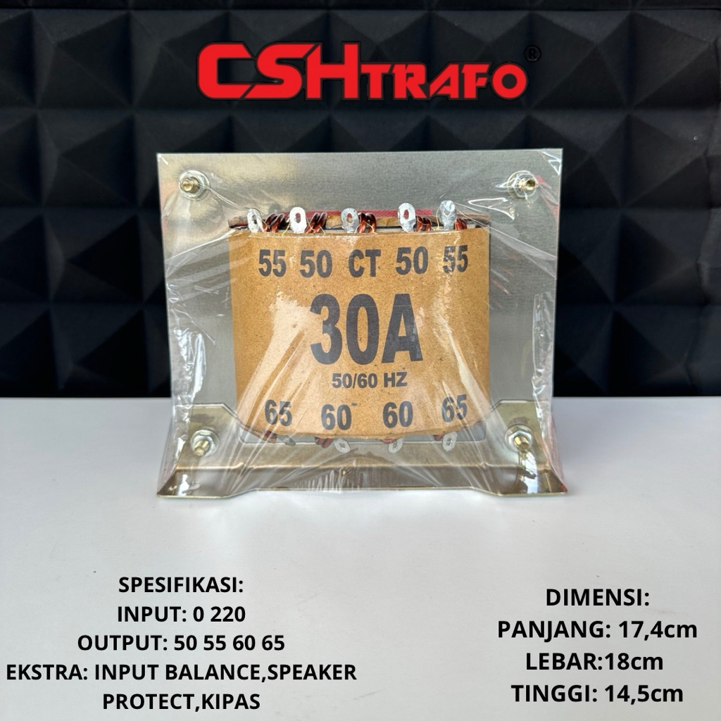 Trafo Kotak CSH Premium (MURNI) 30A CT 65V 100% Tembaga Murni
