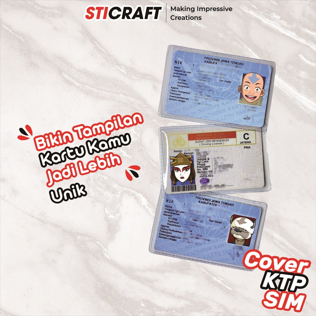 

Cover Kartu KTP SIM Plastik Karakter Avatar Anti Air Pelindung Kartu ID Unik
