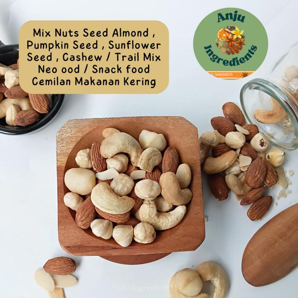 

Mix nuts seed 1kg almond , pumpkin seed , sunflower seed , cashew / trail mix neo ood / snack food cemilan makanan kering