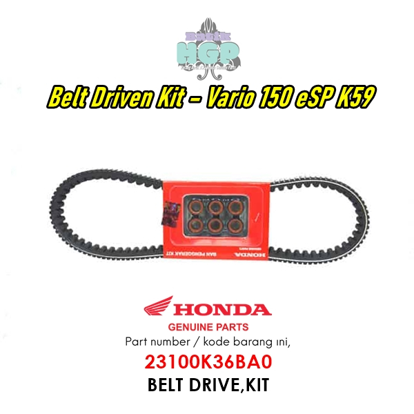 23100K36BA0 - V-belt + Roller Vario 150, Belt Drive, Kit Original AHM