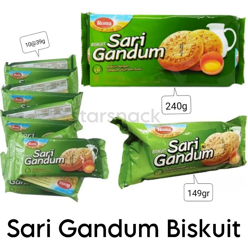 

Roma Sari Gandum biskuit renteng roll 149gr Family 240 Gr
