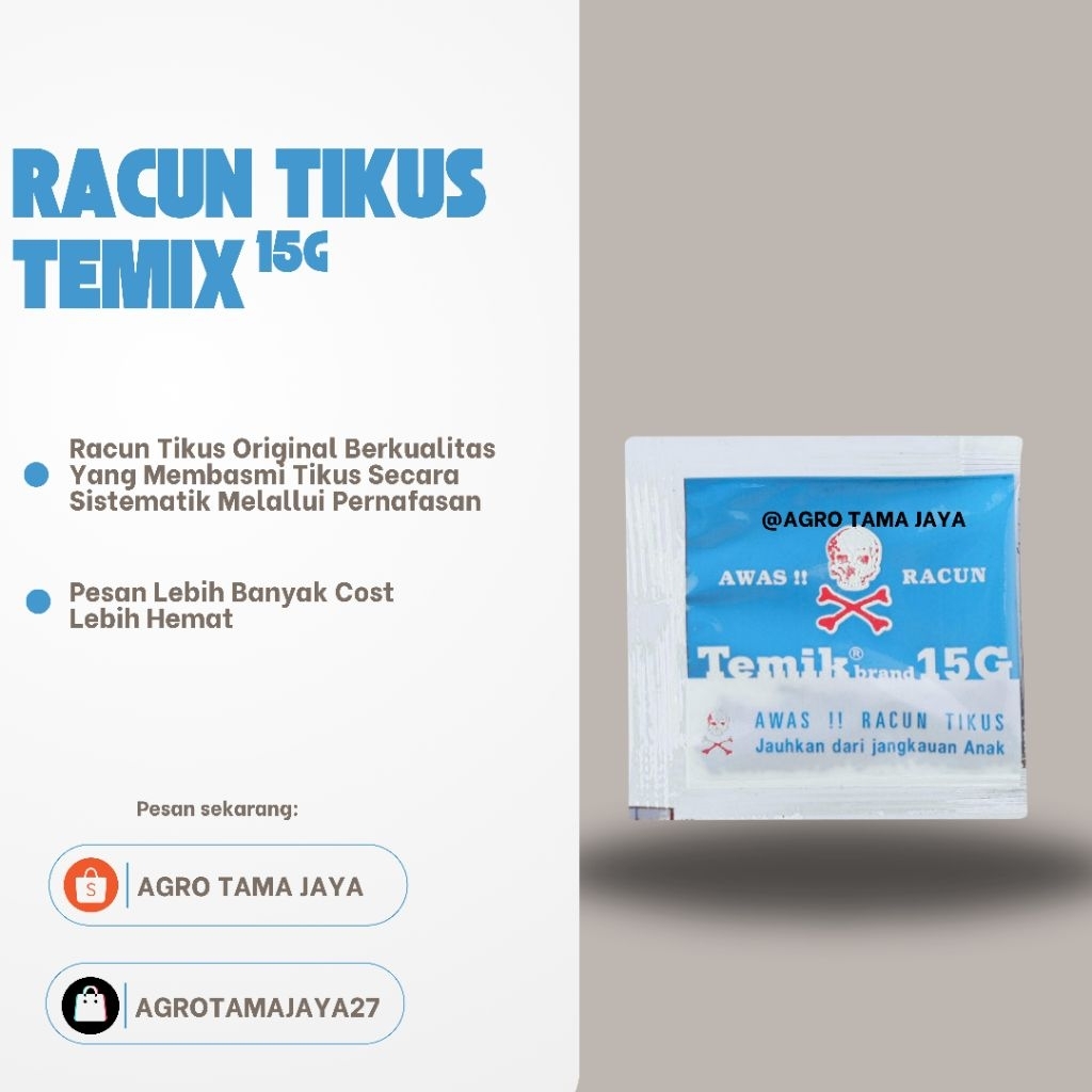 Paket Temix Racun Tikus isi 10pcs Original/Temix Tengkorak Temix Biru Original Ampuh Racun Tikus Dan