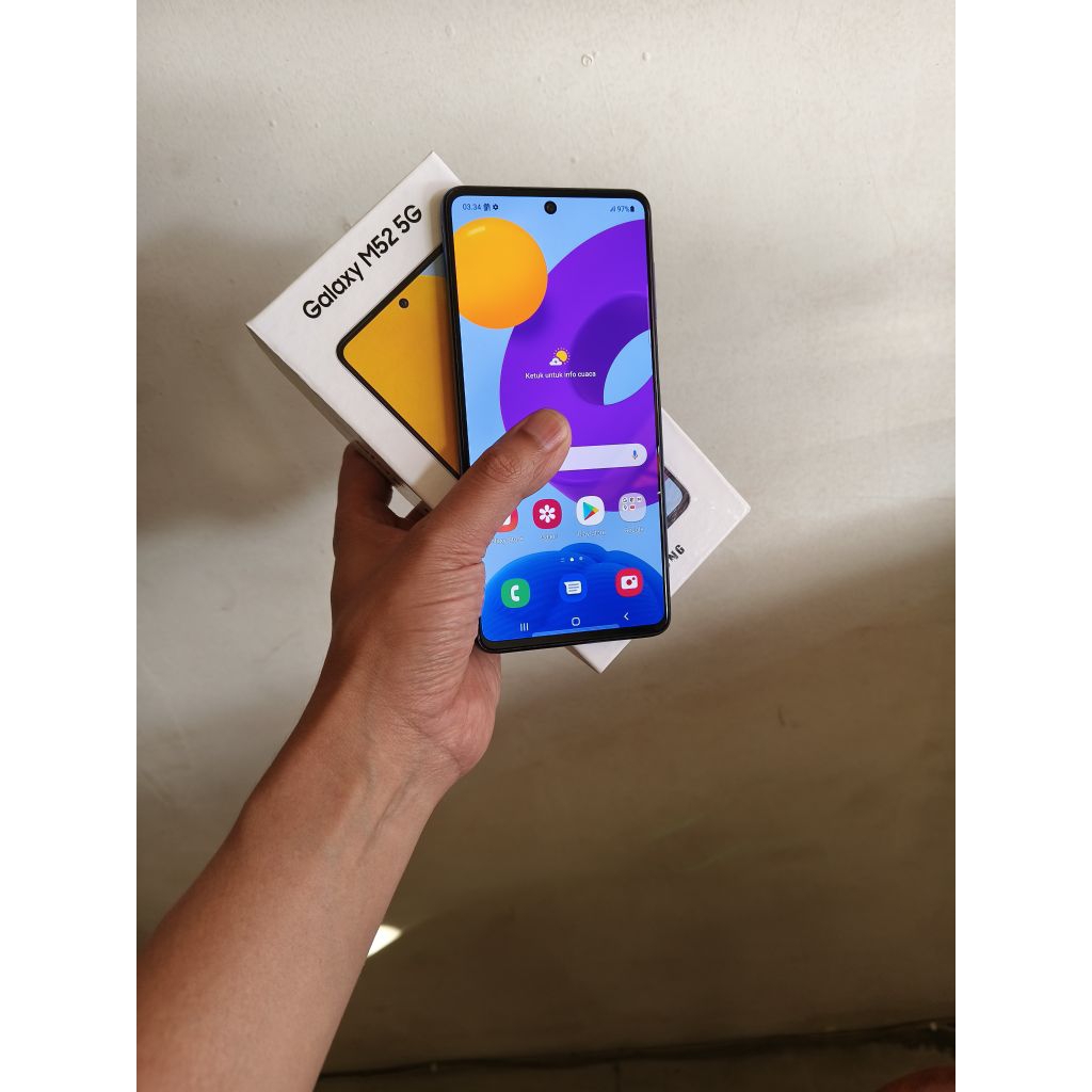 handphone hp samsung M52 ram 8/128 snapdragon 778 second original murah