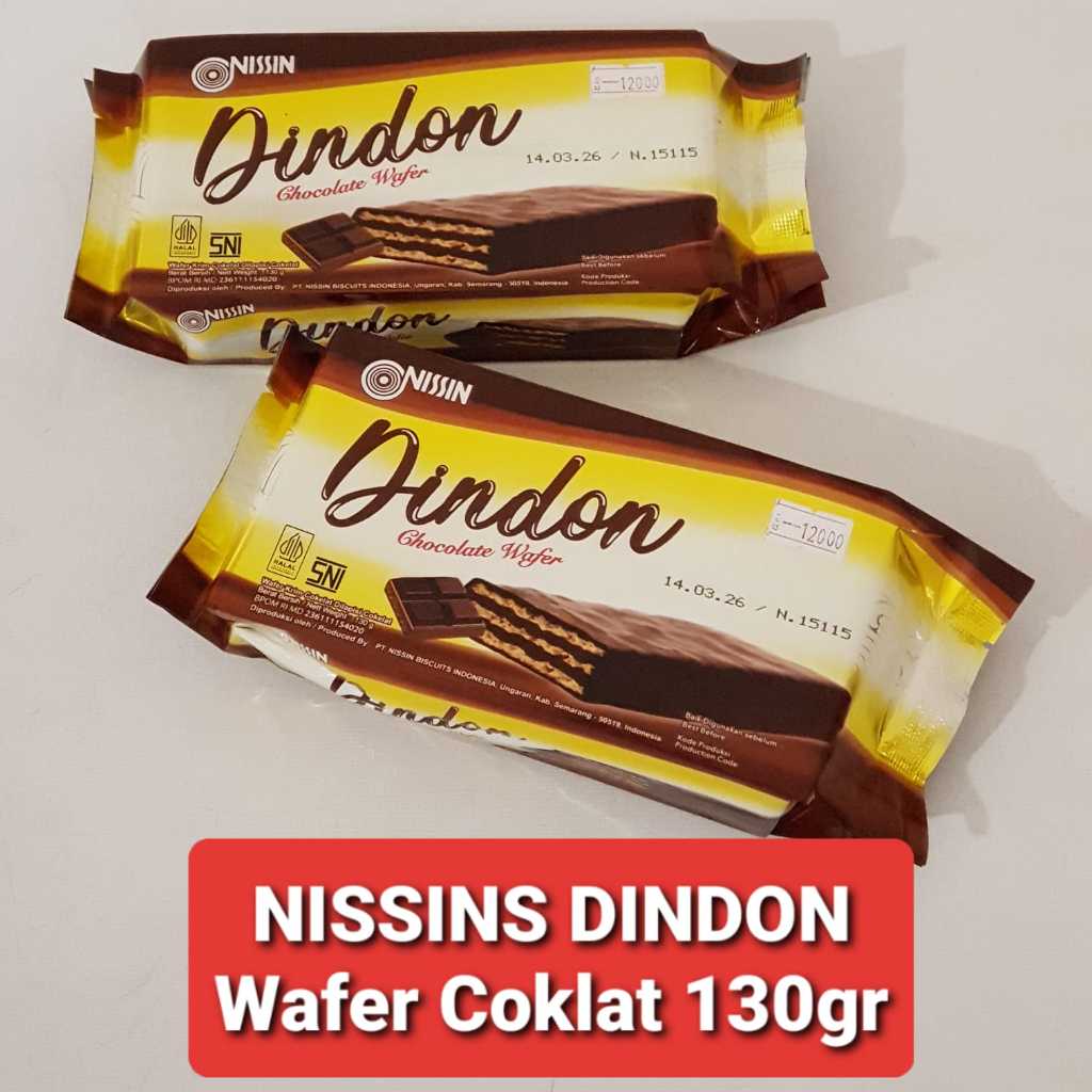 

Nissin DINDON Chocolate Wafer 130 gr / Nissin DINDON Wafer Krim Coklat Salut Coklat 130 gr / Nissin DINDON Choco Wafer 130 gr