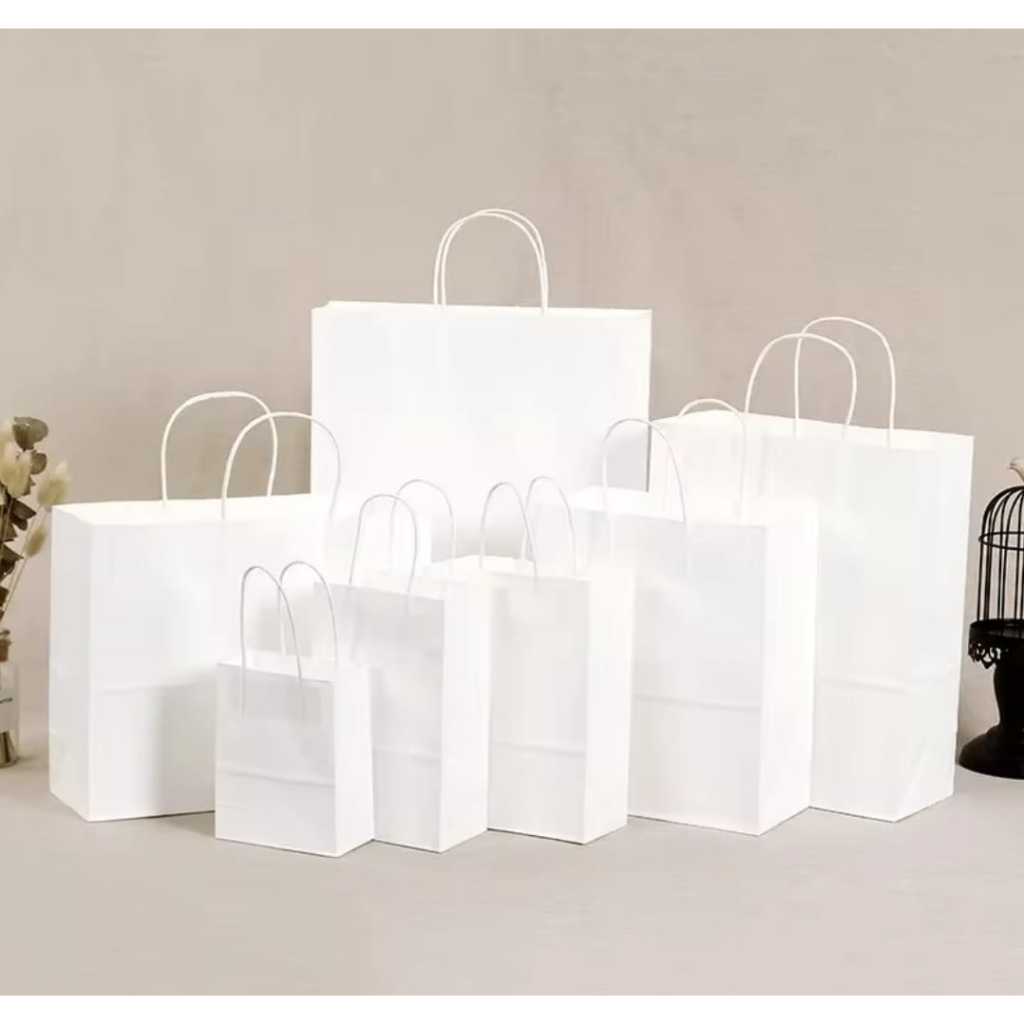 

Paper Bag Putih Souvenir Polos / Paperbag Gift Bag / Goodie Bag Tas Belanja