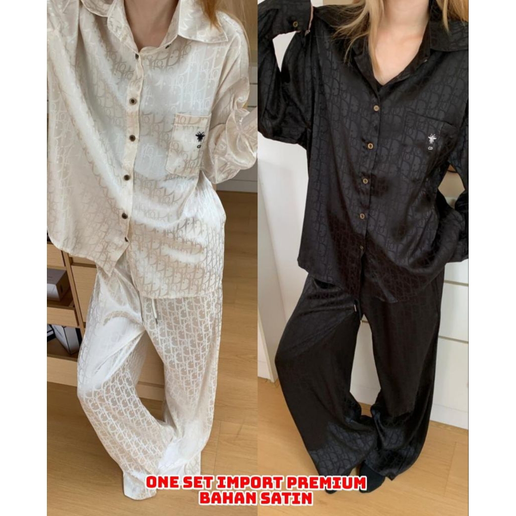 One set satin silk import setelan wanita import