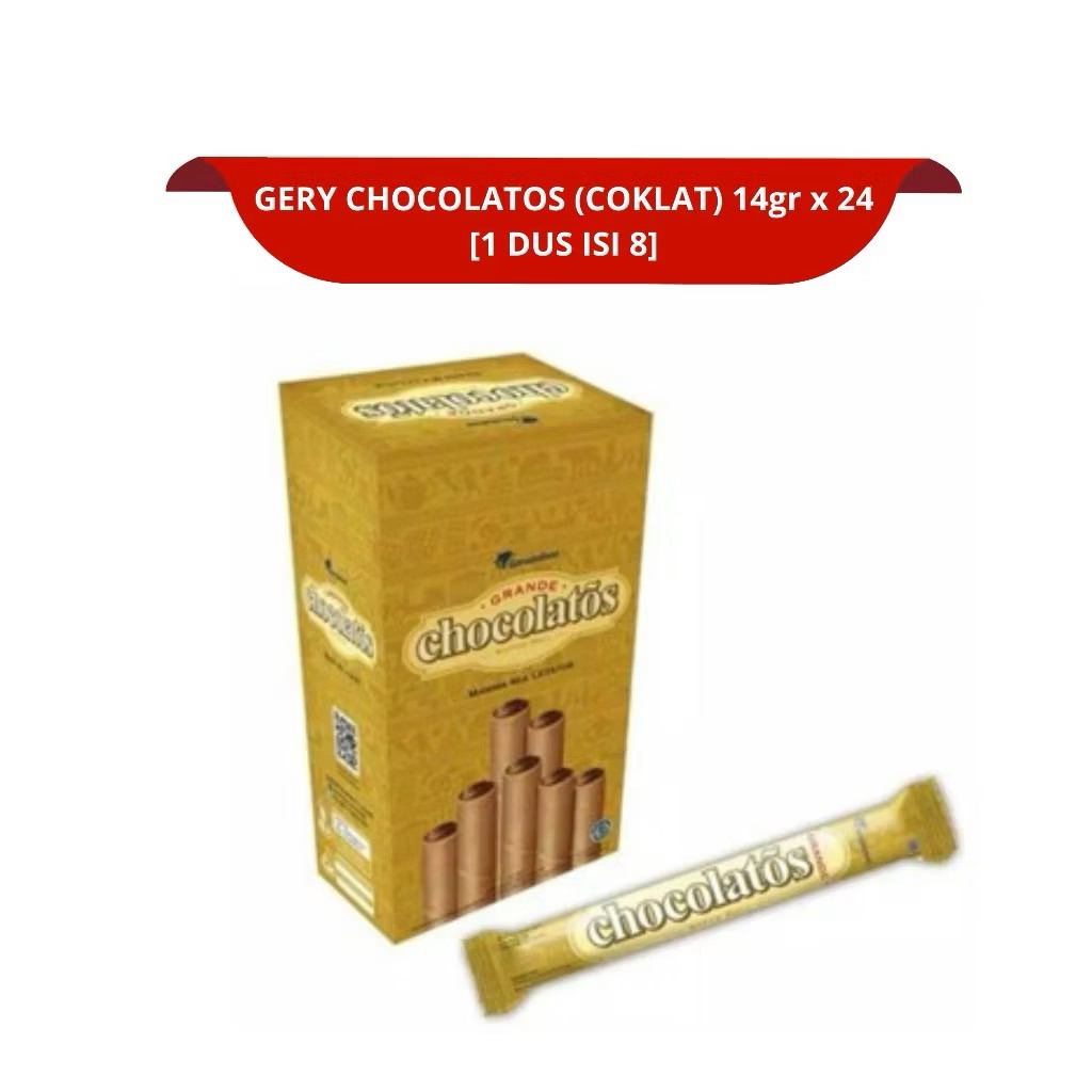 

Paket 1 Dus Isi 8 Kotak Gery Wafer Roll Chocolatos sweet chesse 14 gram