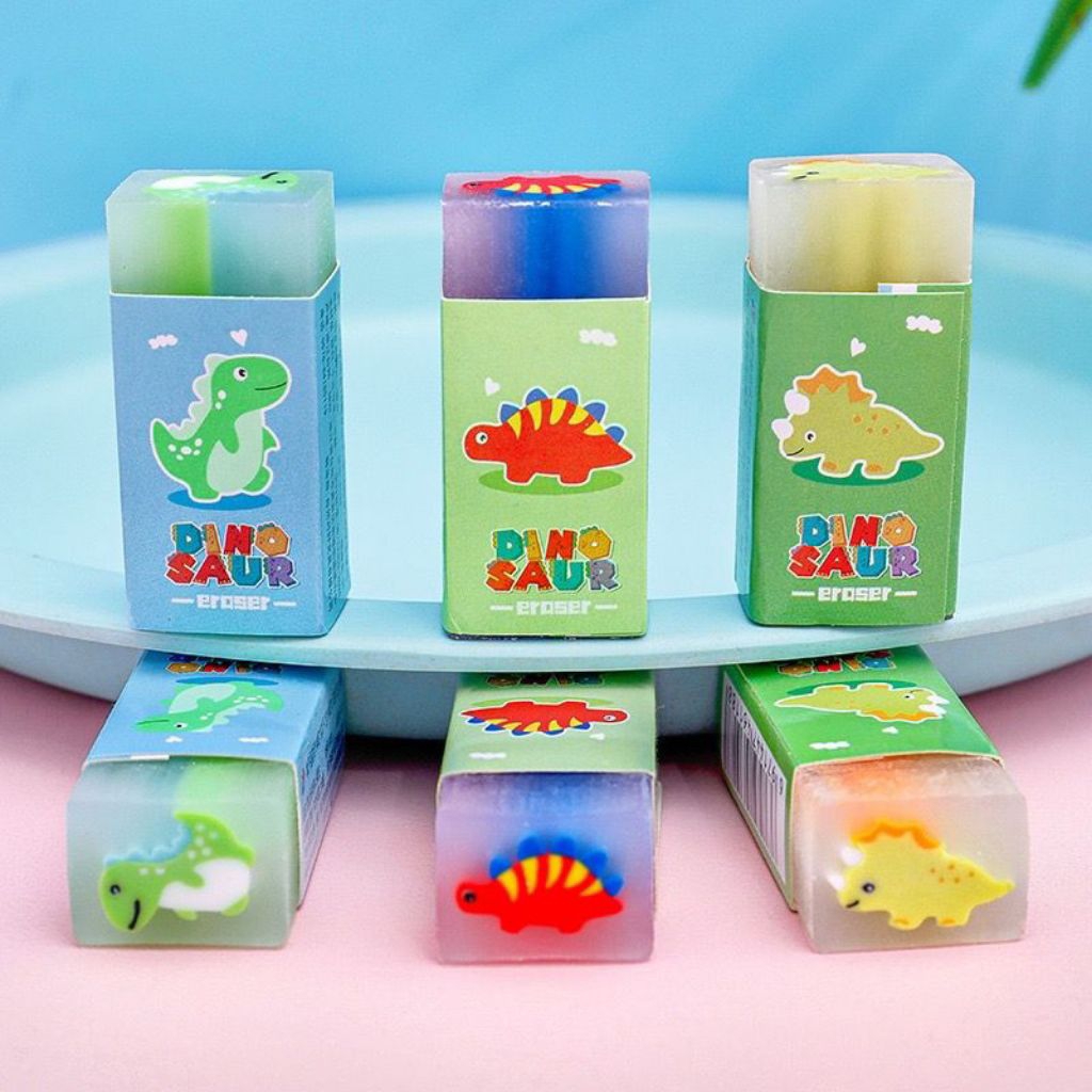 

penghapus pensil lucu motif buah & dinosaurus harga 1pc random