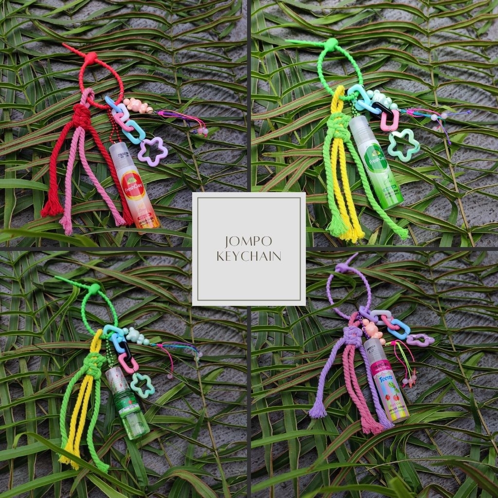 Jompo starterpack. gantungan Tas/kunci freshcare, minyak kayu putih roll on. bag charm/keychain oil 