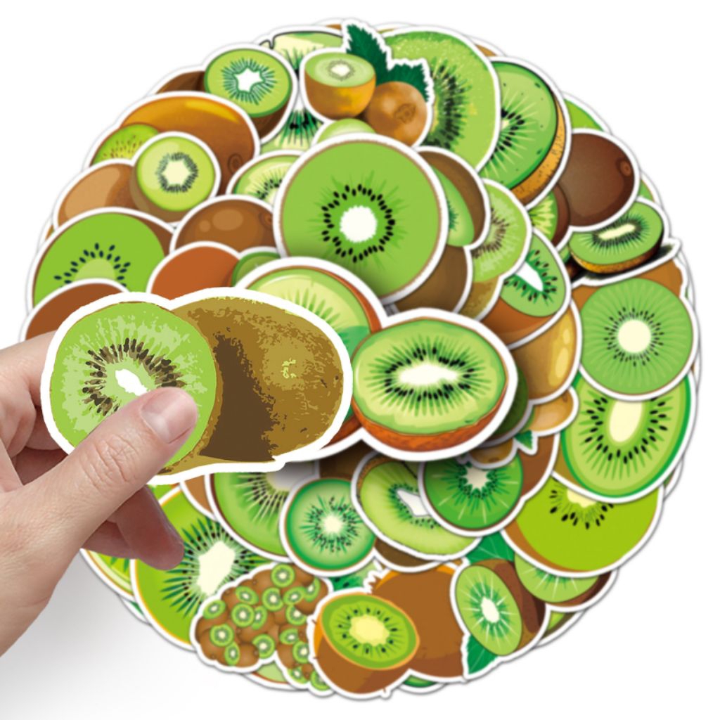 

[50 Pcs] DECO STICKER | STICKER DIY | JURNAL AESTHETIC [DS-115] KIWI FRUITS BUAH-BUAHAN SAYURAN Sticker Koper, HP Laptop Tumbler Komputer