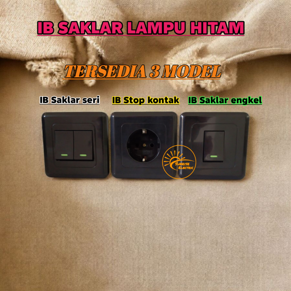 DUTRON IB Saklar Engkel / Saklar Seri / Stop Kontak Hitam