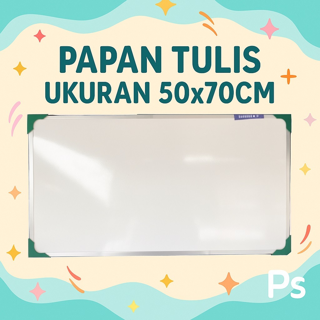 Papan Tulis Whiteboard Non Magnet 50x70 cm – Standar & Premium (Spidol + Penghapus)