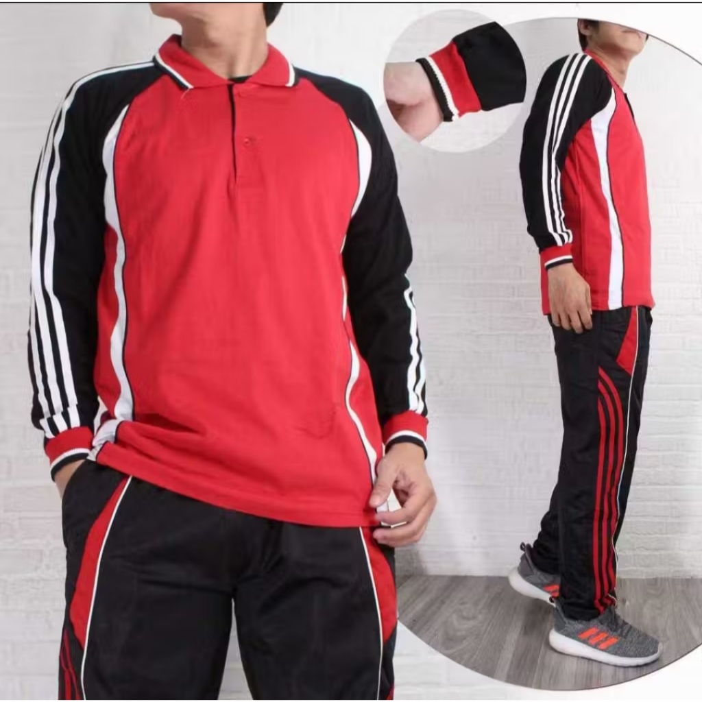 Baju Kaos Seragam Olahraga Lengan Panjang Pria Wanita / Kaos Olahraga Lengan Panjang