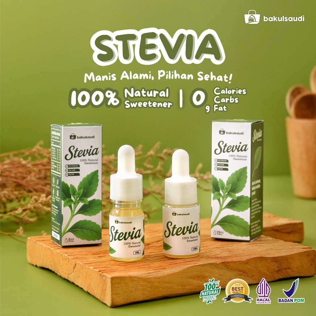 

Stevia Cair Pemanis Alami 100% Alami Tanpa Gula Stevia Liquid Natural Sweetener Pengganti Gula