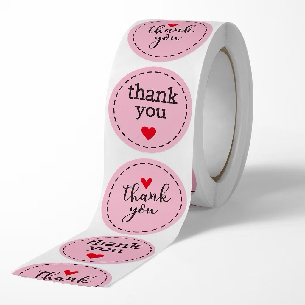 

Sticker 'Thank You' Roll Isi 500 pcs