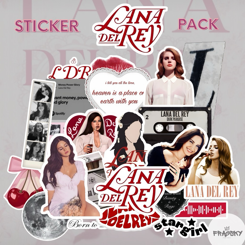 

Fragsky - 20&25 Pcs Sticker Spesial Series Lana Del Rey Pack | Stiker Premium Laminasi Doff & Glossy