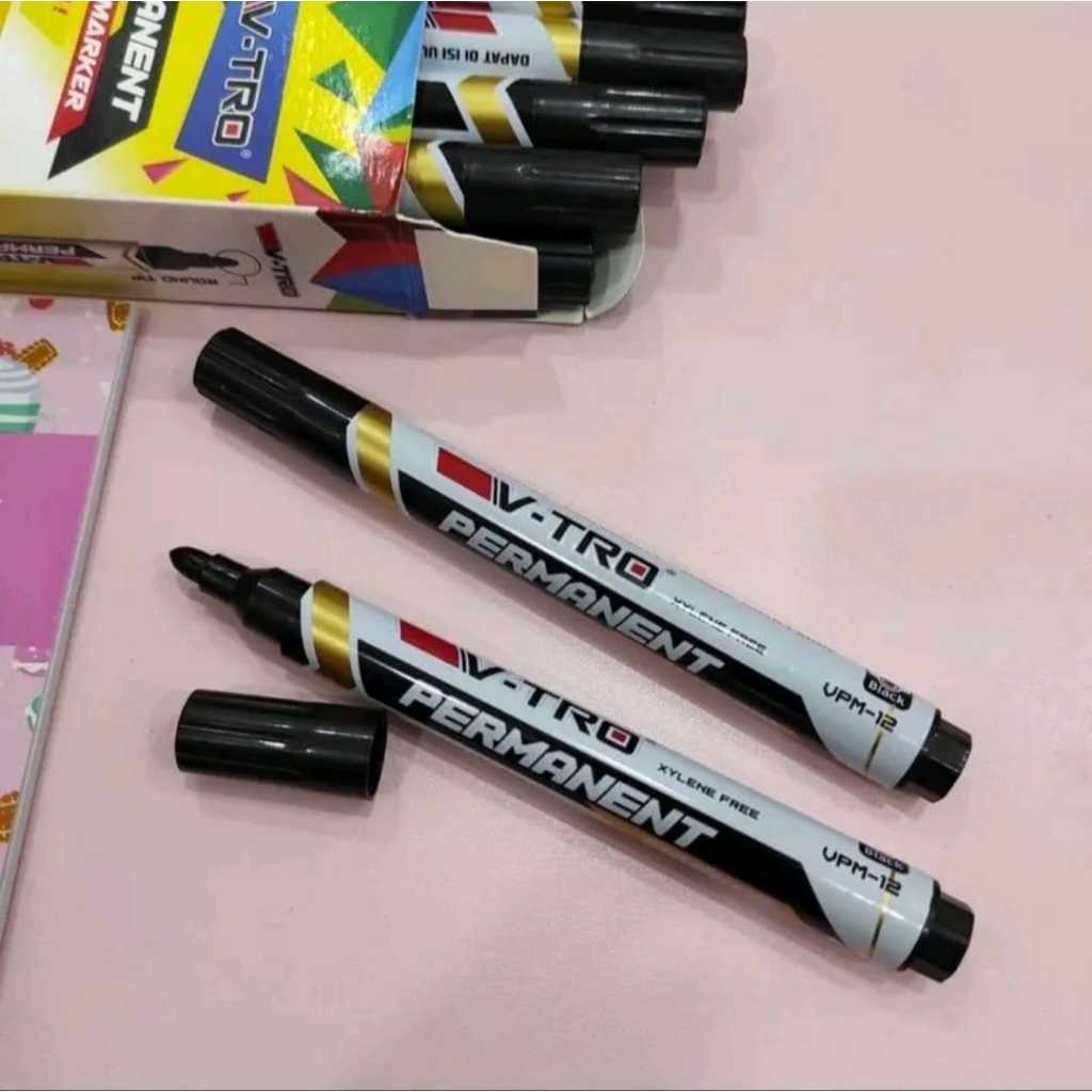 

[5PCS] MP-12 MONTANA Spidol Permanent Hitam Biru Merah Round Tip Permanent Maker