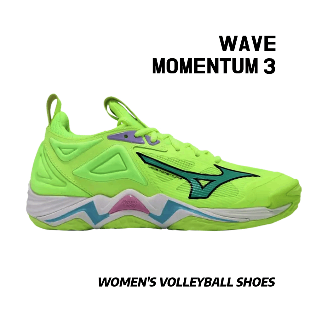 Sepatu Voli Wanita Mizuno Wave Momentum 3 Low Grade Original Sepatu Volly Anak Anak Cewek Cowok 37-4