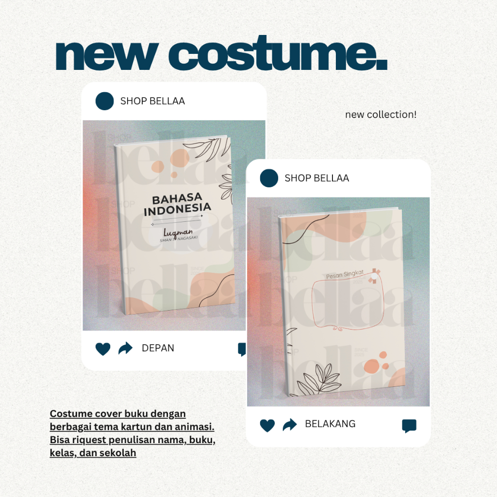 

COSTUME COVER BUKU LUCU & UNIK UNTUK ANAK - PAUD, SD, SMP, SMA (bagian 6 #1)
