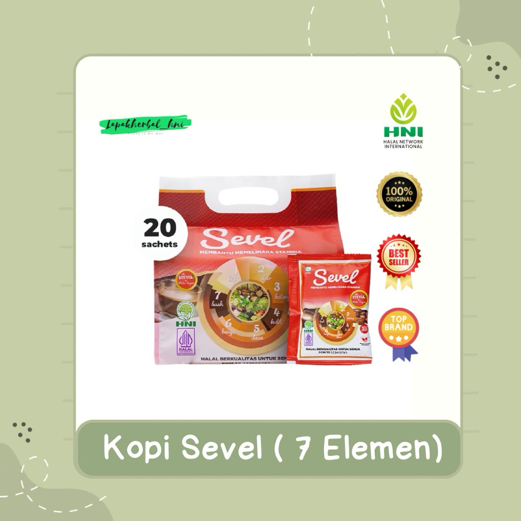 

Kopi Herbal 7 Elemen | Kopi Sevel Menjaga Kesehatan Tubuh HNI HPAI isi 20 Sachet