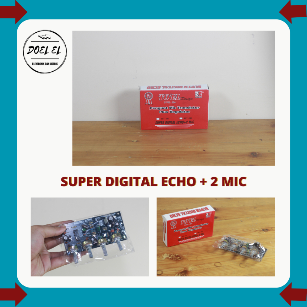 KIT ECHO TO'EL SUPER DIGITAL ECHO PLUS 2 MIC RANIC TYPE 354