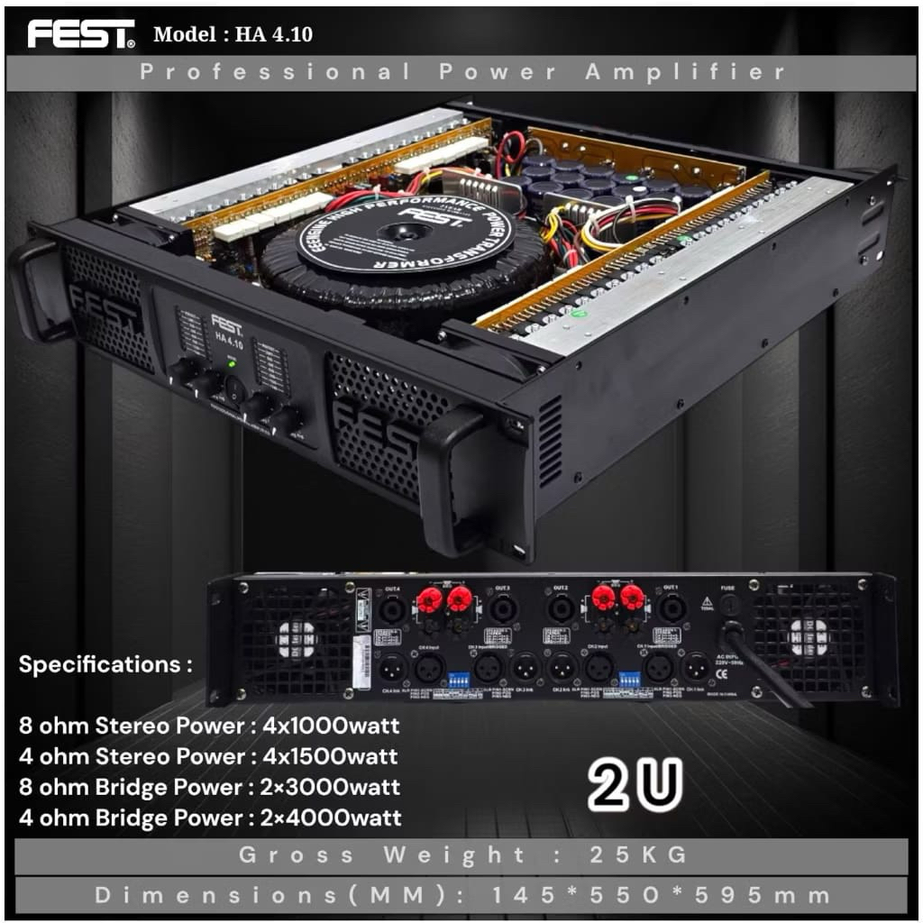 Power Amplifier Fest HA 4.10 Original Power Amplifier Fest 4 Channel Class H