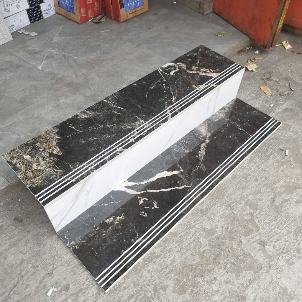 tangga granit motif marmer glosy custom ukuran