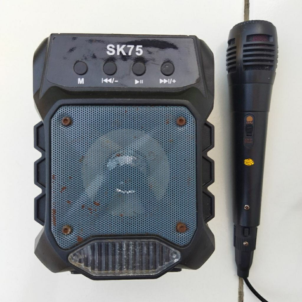 Speaker Bluetooth Mic Karaoke Lagu Musik Ngamen Odong-Odong
